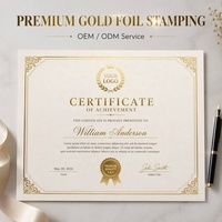 Certificado Personalizado Premium Tamaño A4 con Estampado en Relieve, Impresión de Certificados Profesional y Elegante para Premios