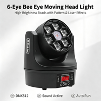 6x15W RGBW Moving Head LED Beam Wash Beleuchtung DMX512 Selbstfahrend Sprachgesteuert Freizeitpark KTV Blitz Dimmbar 6500K Bühnenbeleuchtung
