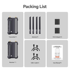 Беспроводной видеопередатчик-приемник 4K с двумя выходами HDMI, 1150 футов/350 метров, 2.4ГГц/5ГГц, H.265, аудиопорт 3.5мм, задержка 0.1 с - Product Image 5