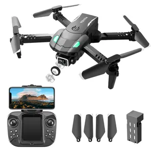 S128 Drone Mini kamera ganda 4K, Drone RC lipat 3D Sensor gerakan waktu terbang 10 menit perbesaran 50 kali