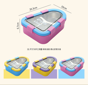 Bencircle B278 Triangle Stainless Steel Lunch <b>Box</b> with Compartments, Easy to Carry & Microwave Safe - Product Image 5