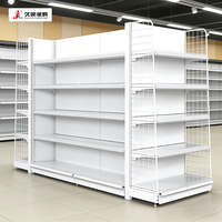 Étagères de supermarché JIUSHUN multi-usages, légères, à double face, métalliques, personnalisées pour les magasins de détail