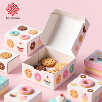 Baoren Grandes Boîtes de Livraison de Gâteaux Tiramisu Doughnut Blanc Transparent Emballage avec Couvercle Cookie Bento Bicky Triangle Box Gâteau 10 Pouces