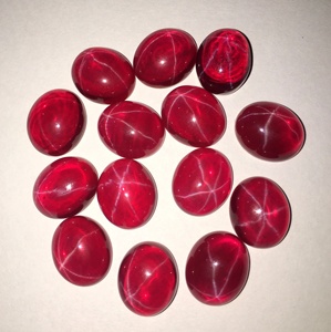 Sao Đỏ Sapphire Phòng Thí Nghiệm Tạo Ra Đồng Bằng Hình Dạng Hình Bầu Dục Lỏng Tổng Hợp Đá Quý Cabochon Làm Đồ Trang Sức Bán Buôn Giá Tự Nhiên - Product Image 2