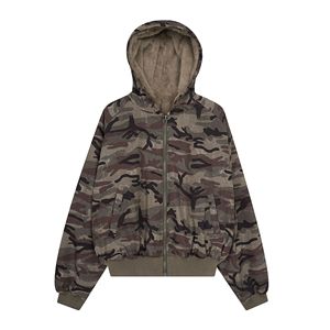 QY New American Style Retro Trendy Winter Zipper-Up Men's Loose <strong>Hooded</strong> <strong>Fleece</strong> with Digital Printing 100% Polyester - Product Image 6