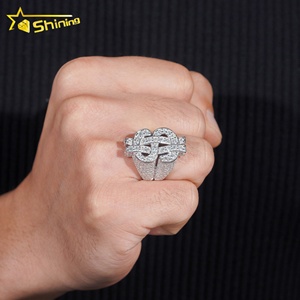 Anillo de Hombre de Plata 925 con Diamantes de Imitación, Estilo Hip Hop, <span class=keywords><strong>Precio</strong></span> al por Mayor - Product Image 6