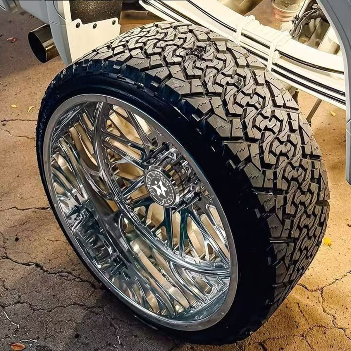 Viaol 20x10 22x12 22x14 24x12 24x14 Polished Forged Deep Dish Rims 6 8 10 Lug 6x139.7 6x5.5 8x6.5 8x180 10x225 Wheels for Truck