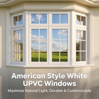 Ventanas Verticales de PVC de Alto Rendimiento con Rejillas Decorativas, Vidrio Templado Aislado para Casas