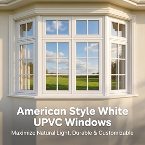 Finestre a Ghigliottina in UPVC ad Alte Prestazioni con Griglie Decorative e Vetro Temperato Isolante per Case - Product Image 4
