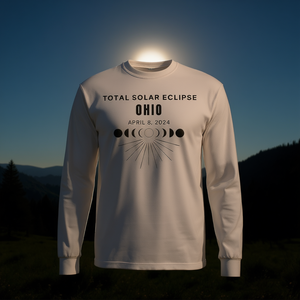 T-shirt à manches longues Total Solar Eclipse Ohio 8 avril 2024 - Product Image 3