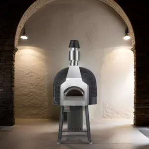 Horno eléctrico italiano de Gas para Pizza, horno comercial de piedra para hornear