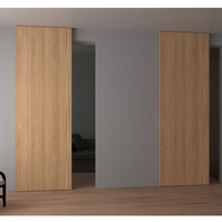 Porte coulissante Magic Ghost avec quincaillerie et rail entièrement dissimulés, portes intérieures en bois, système coulissant mural américain