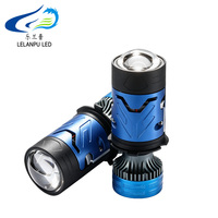 Ampoules de phares LED LELANPU Mini Lens 6000K avec électrovanne H4, phares antibrouillard étanches pour moto, voiture, SUV