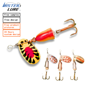 เหยื่อปลอมแบบสปินเนอร์เบท <span class=keywords><strong>MISTER</strong></span> LURE รุ่นปรับแต่งได้ น้ำหนัก 4 กรัม 6 กรัม 10 กรัม 13 กรัม 16 กรัม 24 กรัม แบบปลาแซลมอน ประดับเลื่อมโลหะหลากสี - Product Image 1