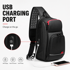 Sac bandoulière pour homme personnalisé avec logo d'usine, compartiment pour tablette <span class=keywords><strong>de</strong></span> 9,7 pouces, sangle rembourrée épaisse <span class=keywords><strong>et</strong></span> matériau PVC résistant à l'eau - Product Image 4