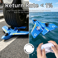 Avion télécommandé amphibie RC en mousse EPP avec 2 batteries, pour eau et terre, emballage de vente au détail