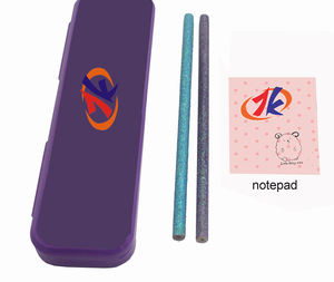 Ensemble de trousse à crayons en plastique avec crayon, stylo à bille et bloc-notes pour la promotion scolaire, ensemble de papeterie en plastique personnalisé avec logo pour enfants - Product Image 1