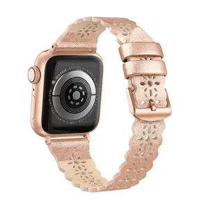 Correas de reloj de cuero genuino para mujer de 40mm hechas a mano de alta calidad para iwatch pulsera envolvente de lujo para Apple Watch Band exclusiva