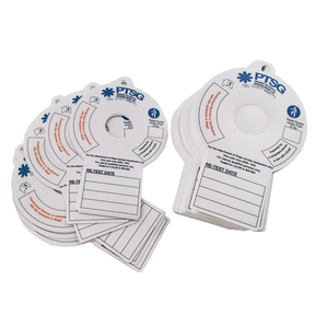 OEM tùy chỉnh in ấn chết cắt bề mặt có thể ghi Logo Miễn phí thiết kế vòng nâng dây giày <span class=keywords><strong>PVC</strong></span> treo thẻ cứng nhắc Matt thang thẻ nhựa - Product Image 4