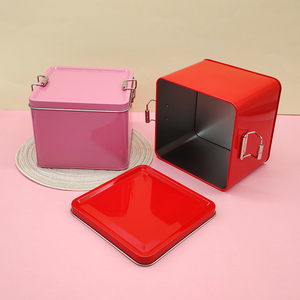 En stock, boîte cadeau carrée tiramisu personnalisée en étain, emballage de gâteaux de qualité alimentaire, bonbons, café, thé, boîte de conserve en métal mat avec serrure - Product Image 4