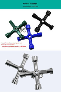Clé triangulaire 4 voies personnalisable OEM, multi-croix pour armoire électrique, ascenseur, gaz - Matériau en acier au carbone de qualité DIY - Product Image 6