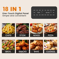 Horno de Sobremesa de 30L, 18 en 1, con Pantalla Táctil, para Pizza, Tostadas y Repostería, Puerta Doble de Vidrio y 4 Accesorios para Venta al Por Mayor OEM