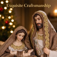 Crèche de Noël artisanale en résine, figurines décoratives et objets de collection, ensemble de 8 pièces rouge et or avec les Sages-Mages