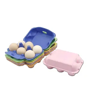 custom LOGO paper molded pulp packaging colorful egg tray carton molded DIY box molding pulp quail egg packaging carton box