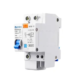 DZ47LE single phases three phases 100ma 10ma RCBO Residual Current Operated Circuit Breaker with overcurrent protection