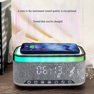 Productos de moda, reloj despertador multifunción de 15W, lámpara de carga rápida inalámbrica con altavoz BT, altavoz portátil colorido, triangulación de envíos - Product Image 4
