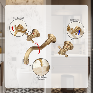 Germany <strong>Best</strong> Selling Basin Faucet Brass Concealed Basin Mixer 3 Holes Basin Faucet Wall Mounted - Product Image 2