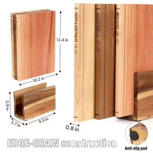 Wooden book-style cutting board and chopping board set (three pieces) - Book style, suitable for fruits, <b>vegetables</b>, and <b>fresh</b> - Product Image 4