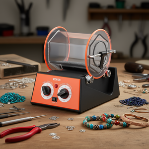 เครื่องขัดแบบหมุนขนาดเล็ก Vevor ความจุ 5 กก. ตั้งเวลาได้ 0-60 นาที 5 ระดับความเร็ว สำหรับขัดเครื่องประดับ ทำสร้อยข้อมือ และขัดผิว - Product Image 2