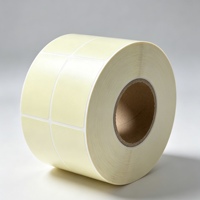 Rouleau d'étiquettes autocollantes vierges jaune clair, couleur personnalisée, autocollant à transfert thermique pour le marquage des stocks industriels en entrepôt