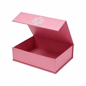 HOT Luxury <b>Magnetic</b> <b>Gift</b> <b>Box</b> Packaging Ribbon Handle Folding Custom Logo Rigid Cardboard Paper with Glossy Lamination Embossing - Product Image 1