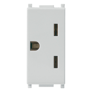 Prise électrique américaine 2P+T 15A en argent, 4,1x2,8x5,3 cm - Product Image 1
