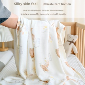 Trẻ sơ sinh sợi tre Chăn mùa hè làm mát bộ đồ giường cho trẻ em mẫu giáo mỏng điều hòa không khí Ice Silk chăn - Product Image 2