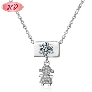 Collier en argent personnalisé avec <span class=keywords><strong>singe</strong></span>, nouveau design, zircon, argent pur exquis, collier féminin, bijoux - Product Image 1