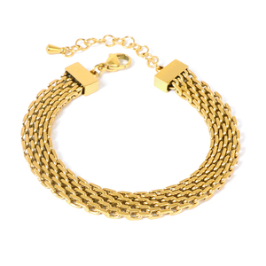 Pulsera de Cadena de Aleación Chapada en Oro, Estilo Clásico Unisex, Joyería de Moda de Múltiples Hilos - Product Image 1