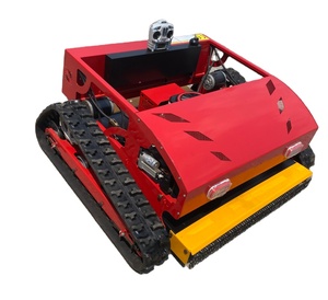 Professional Electric Track <b>Mower</b> Red Steel Chassis Rotary Blade Mulching Lawn Cutter - Product Image 1