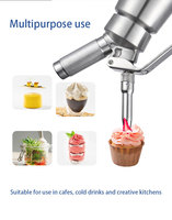Outil de cuisine pour desserts, pistolet à crème portable noir en alliage d'aluminium de 500 ml, chargeur de crème fouettée avec buse, brosse, distributeur