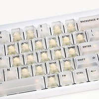 HEXGEARS Lot de 21 touches en forme de cœur pour PC, translucides givrées, motif carbone, tige croisée pour claviers mécaniques et magnétiques