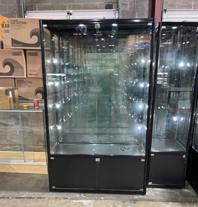 Giá rẻ Glass hiển thị Showcase Tủ hiển thị trường hợp cho cửa hàng có thể khóa LED ánh sáng khói cửa hàng Showcase - Product Image 5