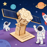 Materi Pembelajaran Sains Anak-Anak DIY Model Satelit Buatan Sistem Robot Mainan Tenaga Surya