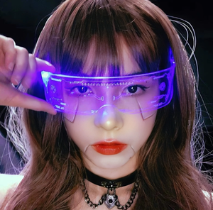 Rhchshining Moda Bar Fiesta Baile Gafas LED Cyberpunk Led Gafas de sol Light up Visor Tecnología Gafas futuristas - Product Image 1