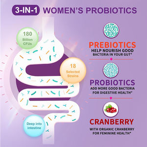 Complément Probiotique Prébiotique Bio pour Femmes pour Soutenir la Digestion Intestinale et Renforcer l'Immunité 90 Capsules Probiotiques Prébiotiques pour Femmes - Product Image 3