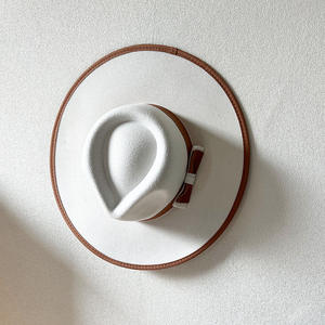 Новая настраиваемая двухцветная джазовая шляпа в стиле ретро с бантом, однотонная фетровая шляпа для взрослых, праздничная шляпа для выпускного вечера - Product Image 6