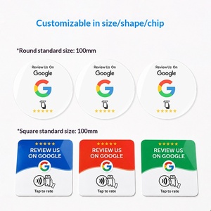 Etiqueta NFC para Reseñas de <span class=keywords><strong>Google</strong></span>, Tarjeta de Calificación, Tarjeta de Visita, Letrero Acrílico NFC para Restaurante, Chip 215 de Alta Frecuencia RFID Personalizable - Product Image 4