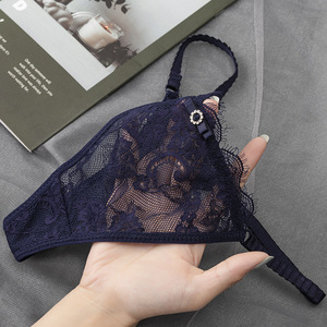 Culotte string en dentelle sans couture confortable pour femme, sous-vêtements sexy en coton tissé pour femmes adultes, couleur unie T/T - Product Image 3