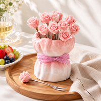 Keramische rozenboeket fruitvorkjes roestvrijstalen desserthouder set diverse kleuren 7,7cm 6,8cm 9,3cm voor bruiloft feest cadeau